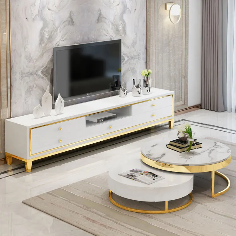 Easylife мраморный журнальный столик из нержавеющей стали простой титановый журнальный столик гостиная модный круглый стол