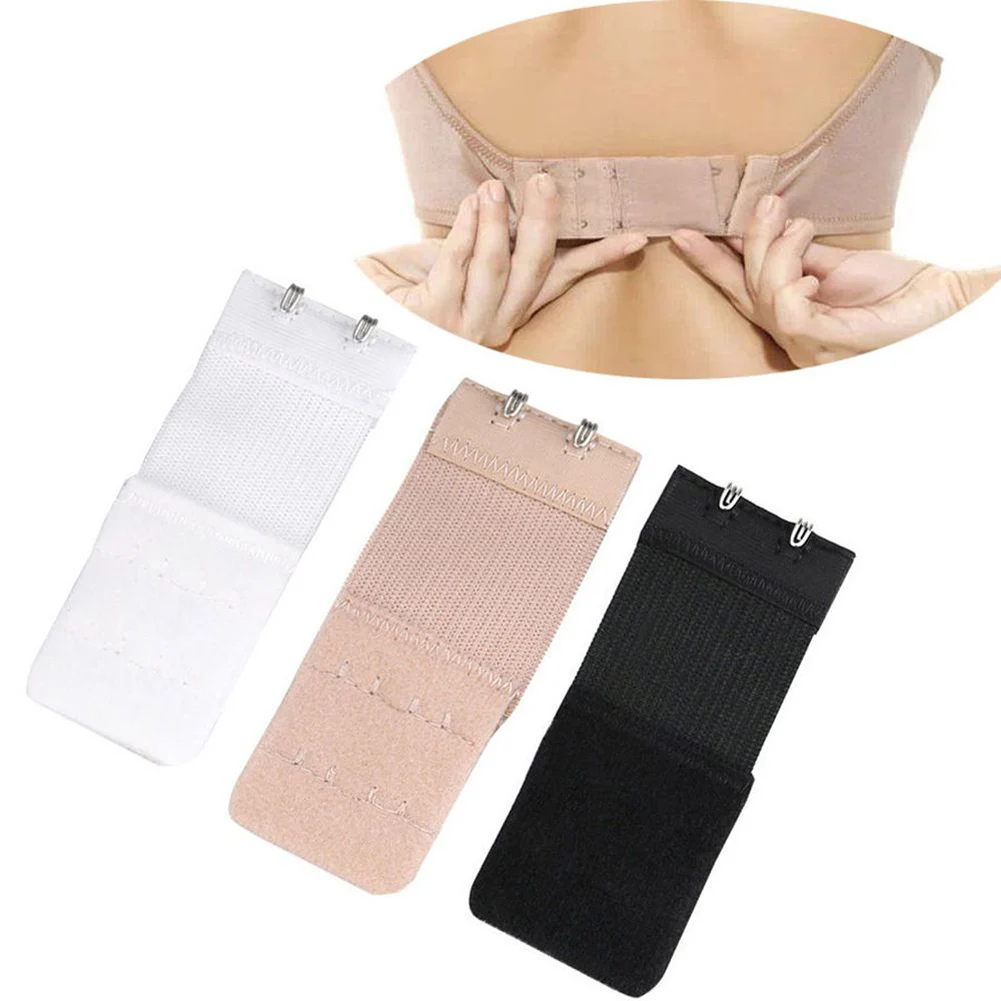 2 Rows 2 Hook Bra Extender For Women's Elastic Bra Extension Strap Hook Clip Expander Adjustable Belt Buckle Extenders