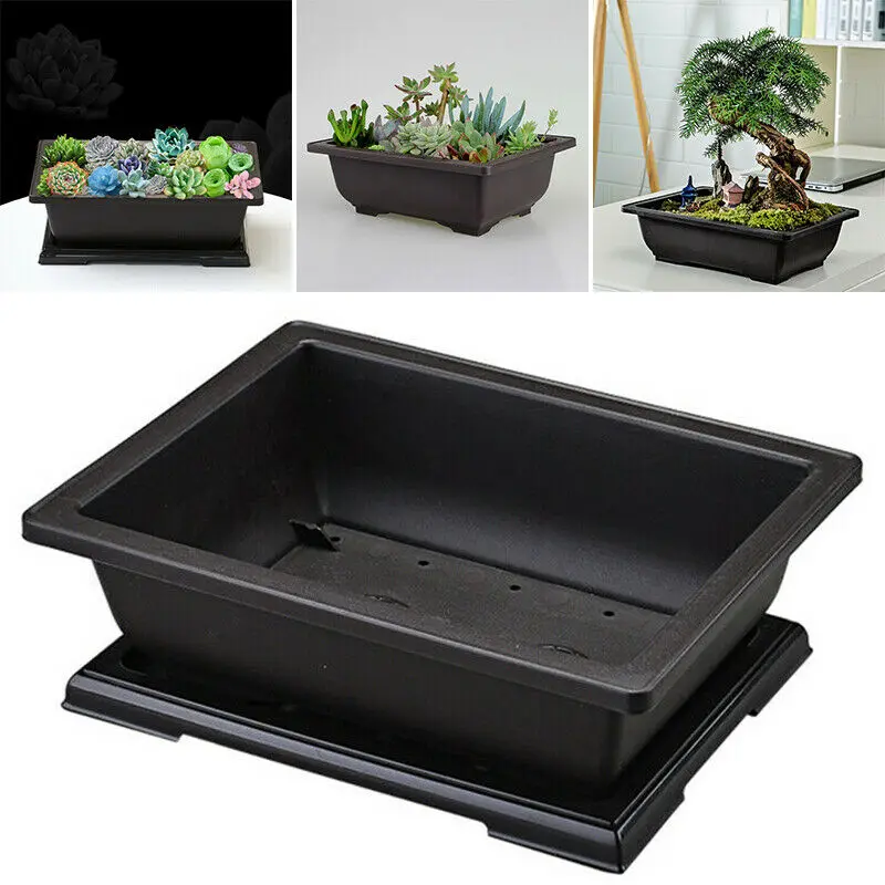 Large Flower Pot Rectangle Bonsai Nursery Planter Balcony Container 29X21X10.5cm | Дом и сад