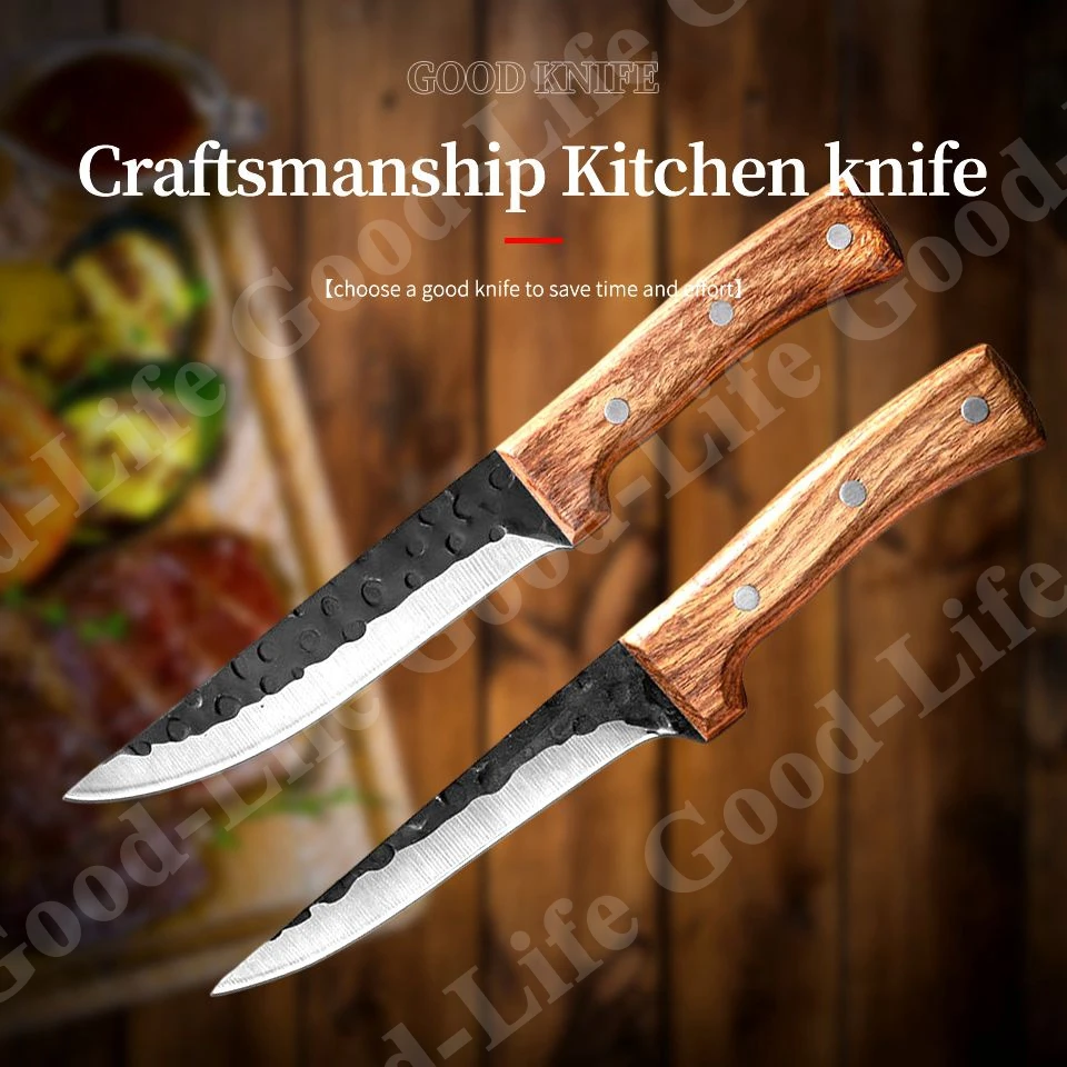 

Hand Forged Boning Knife Set Stainless Steel Fishing Knife 2 Pcs Set Kitchen Bone Meat Fish Knife Fruit Vegetables Cutting Tool
