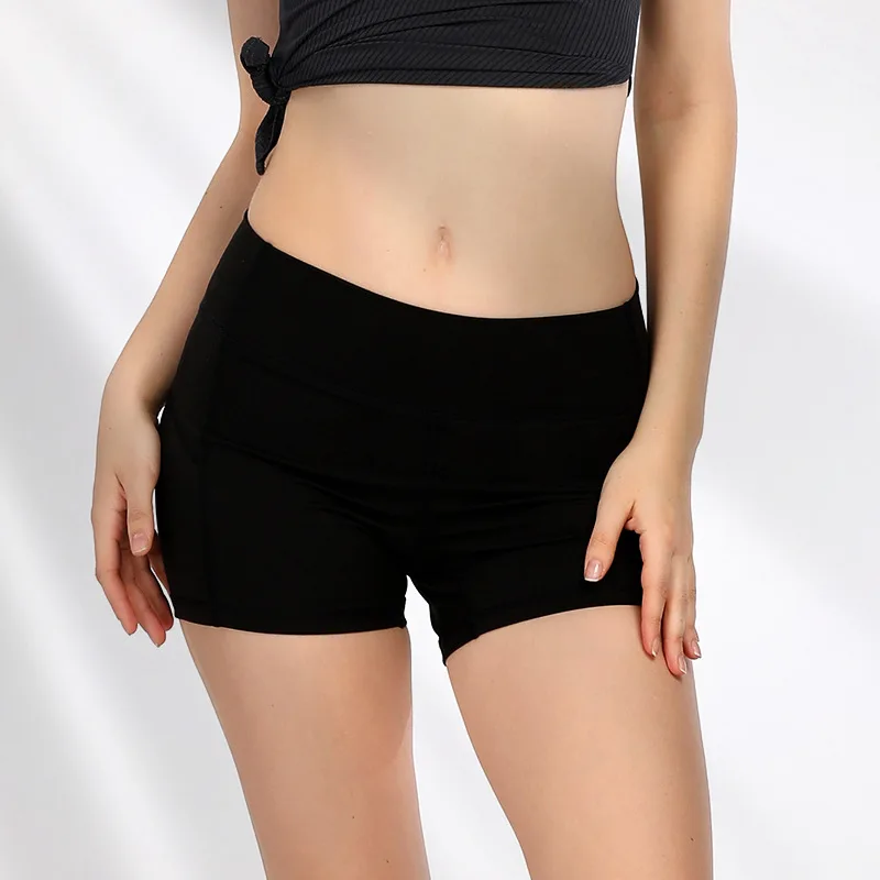 

Yoga sport tight shorts women's classic fitness clothing elastic exercise shorts high waist tummy control yoga pants