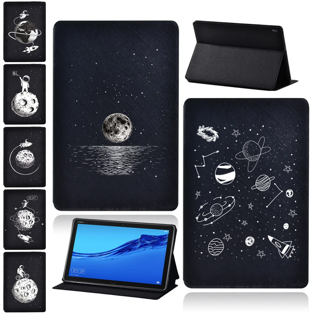 

For Huawei MediaPad M5 /MediaPad M5 Lite Tablet Case PU Leather Protective Case + Free Stylus