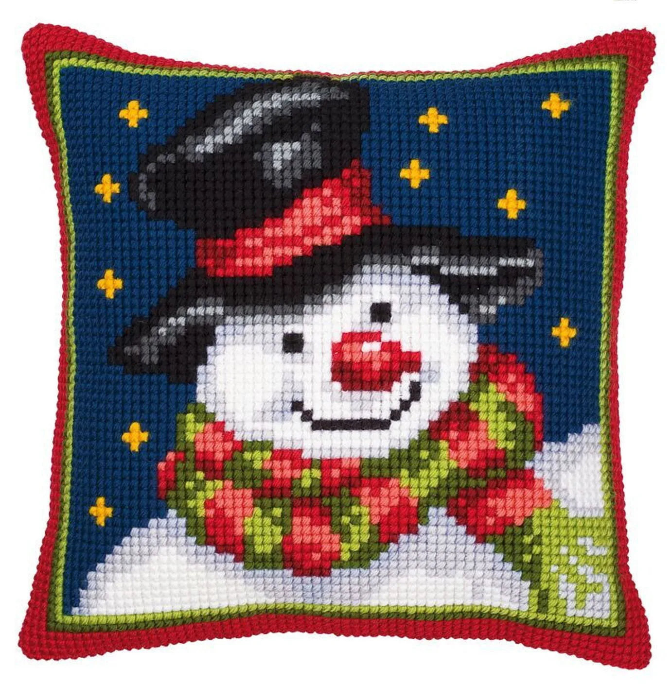 

Latch Hook Cushion snowman Pillow Case Color Canvas Acrylic Yarn Latched Hook Pillow Kits Crochet Cushion Cover