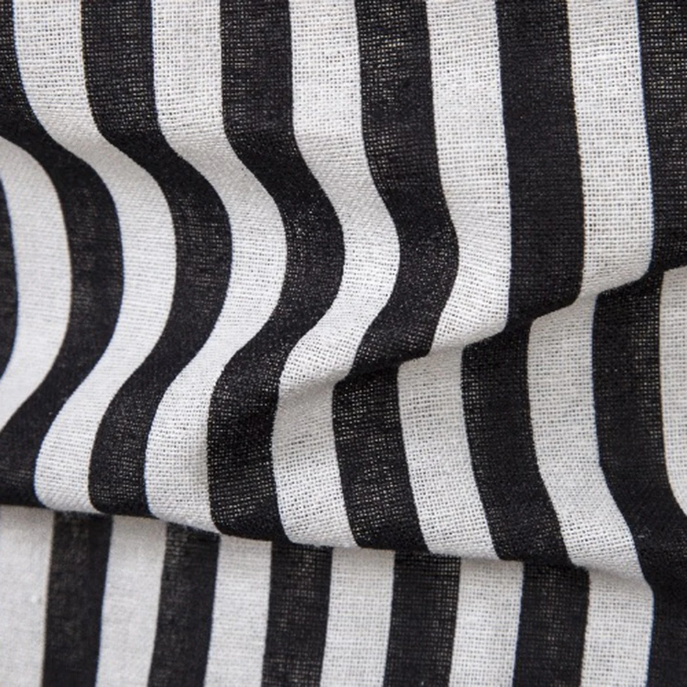 

Men Casual Long Sleeve Turn Down Collar Vertical Stripes Buttons Slim Shirt