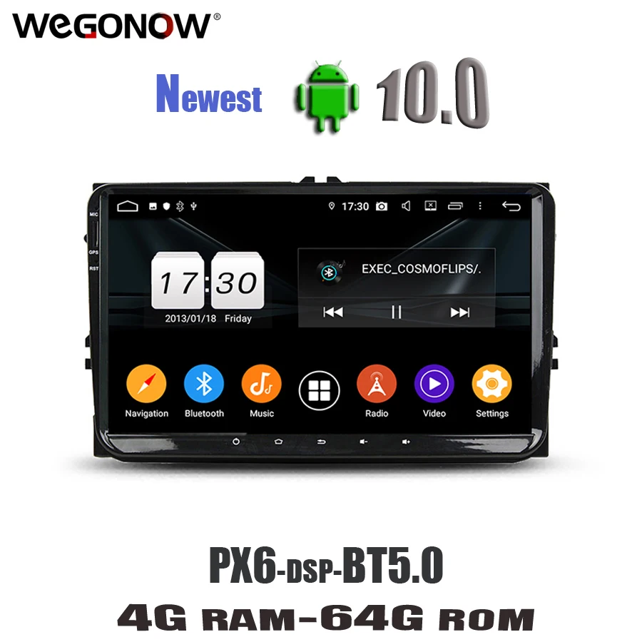 Android 10 Octa Core 9 &quot64 Гб ROM автомобильный DVD плеер для VW Skoda Polo Passat CC Tiguan Touran сидение Bora