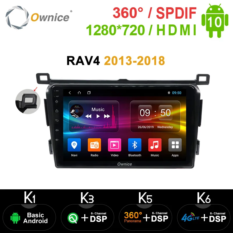 Ownice Octa Core 4G LET Android10.0 автомобильный DVD GPS для Toyota RAV4 2013 2018 Авторадио навигация 360
