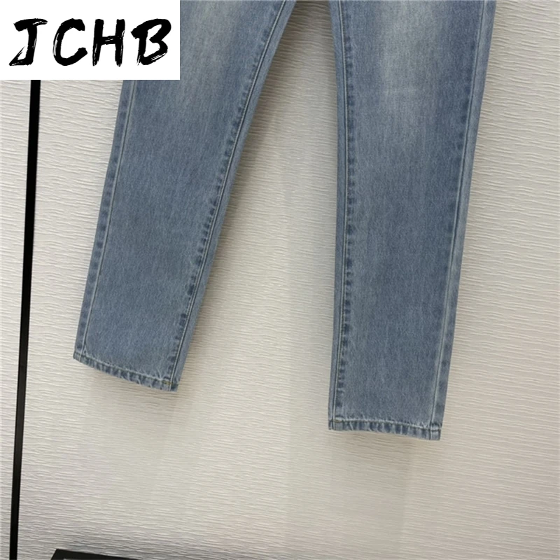 Cotton Brand Luxury Women 2021 Early Spring New High-Waisted Slim Soft Jeans Casual Zipper Straight Wash Denim Pants