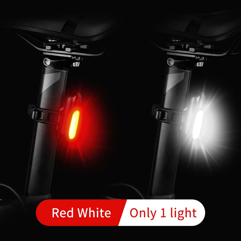 Red White Bicycle Led Light Rear Rechargeable USB Bicycle Lights Multiple modes Cycling Accessories Lamp Warning Tail Light - Цвет: Red White