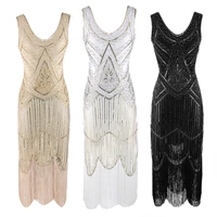 cosplay costume womens 1920s vintage sequin full fringed deco inspired flapper dress roaring 20s great gatsby dress vestidos