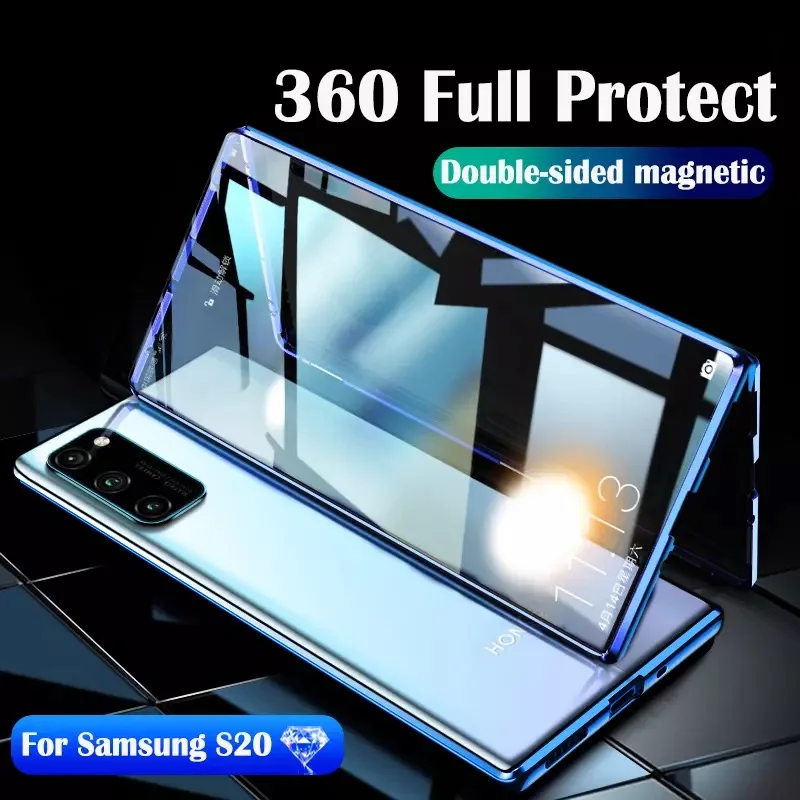 Магнитный адсорбционный чехол Tongdaytech для Samsung S20 S10 S9 S8 Note 10 9 8 A50 A70 Plus двухсторонний