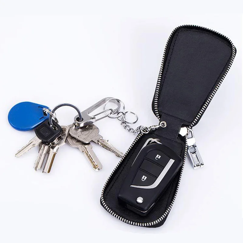 

Fashion Mens Car Key Bags High Quality Leather Key Case Multifunction Portable Car Keychain Holders