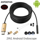 Android USB эндоскоп 2 в 1 2MP 1 м 2 м 10 м HD камера 8 мм IP67 Walterproof Schlange USB камера HD 720P Android Мобильный USB эндоскоп