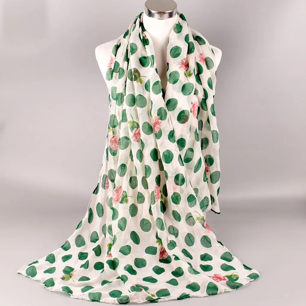 Модный женский тонкий шарф в горошек теплые шарфы мягкие шали обёрточная бумага s