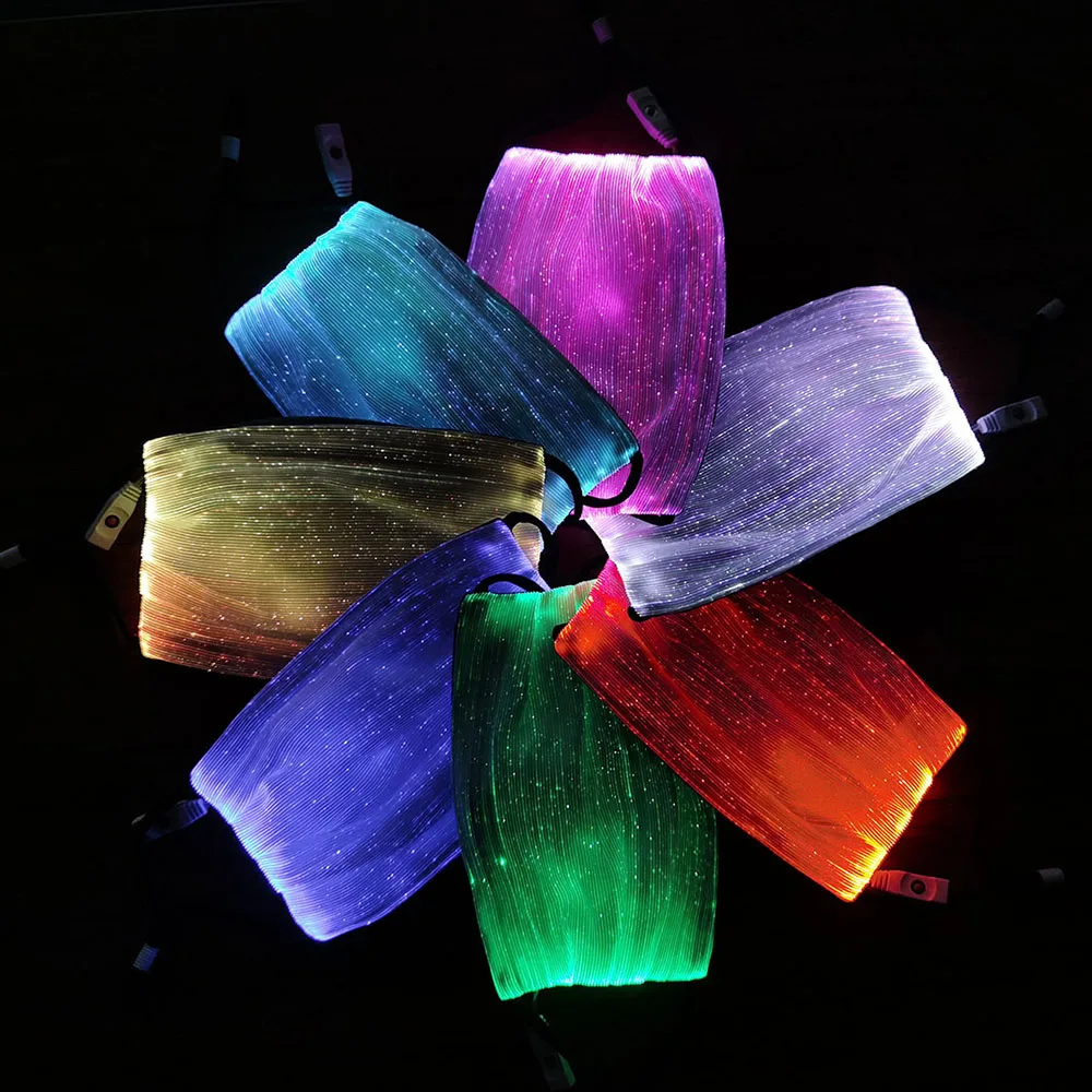 7 цветов светящиеся вечерние светодиодные маски на Хэллоуин мигающие для лица