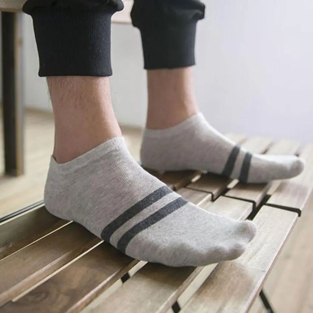 

Классические Полосатые мужские Ботильоны дышащие низкие незаметный носок носки-башмачки на осень и весну, спортивные носки для детей летни...