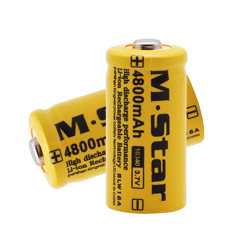 High Capacity 4800mAh Rechargeable 3.7V Li-ion 16340 Batteries CR123A Battery For LED Flashlight | Электроника