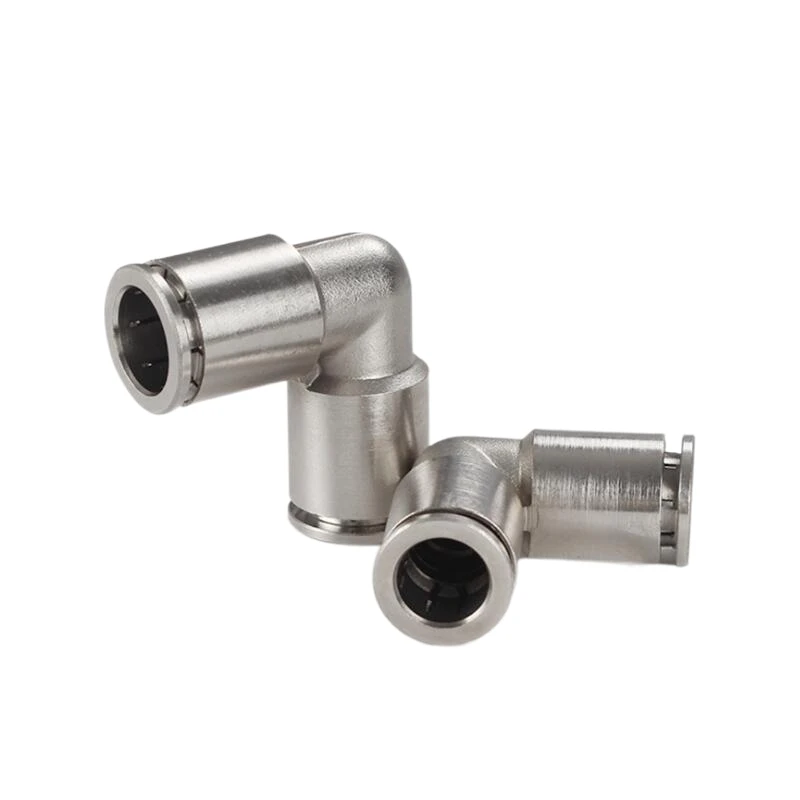 

PV Nickel Plated Copper Pneumatic Parts Equal Elbow Fittings Air Quick Connector Element One Touch Push