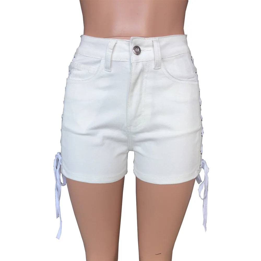 

2020 Spring European and American Foreign Trade Hot-selling High-waisted Denim Shorts Hot Pants Slim Strap Jeans for Women