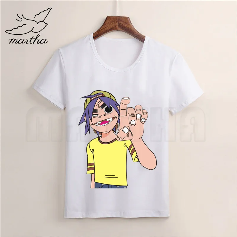 Gorillaz/белая футболка с принтом рок-группы рисунком дизайнерские Детские футболки