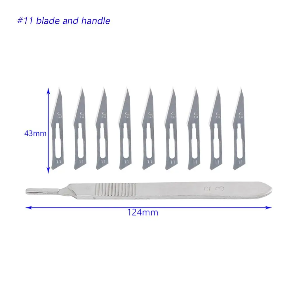 Набор ножей для скальпеля FIXFANS из металла Толстая ручка нержавеющей стали + 20 шт.