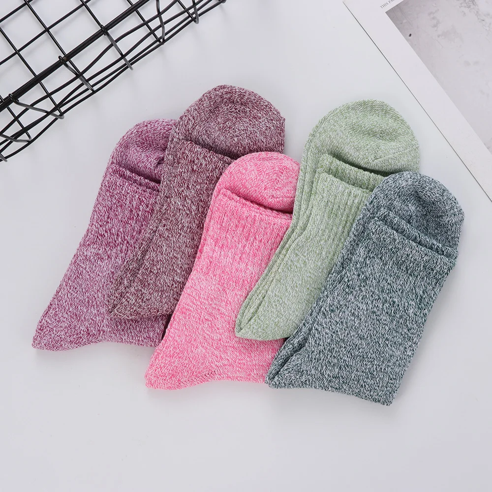 1 пара новых модных женских шерстяных носков полосатые носки из толстого хлопка