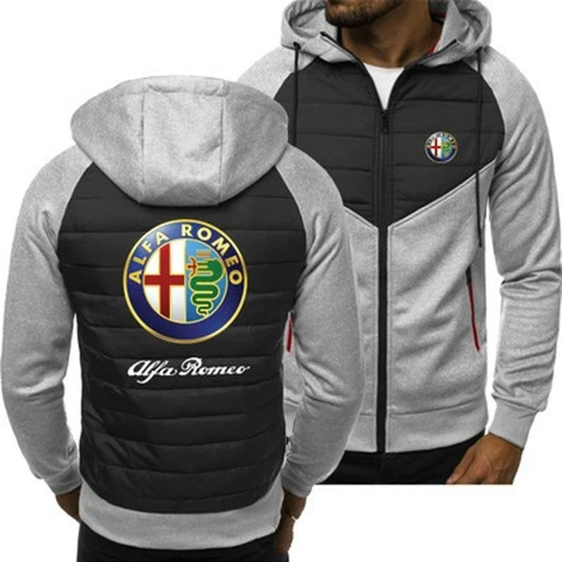 

2021 New Men Hoodies for Alfa Romeo Logo Spring Autumn Jacket Casual Sweatshirt Long Sleeve Zipper Hoody