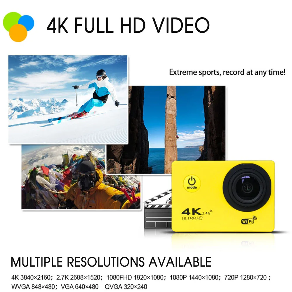 Action Camera Outdoor Sport Underwater Mini Waterproof Cam HD Surveillance Water Resistant Video Recording Deportiva | Безопасность и
