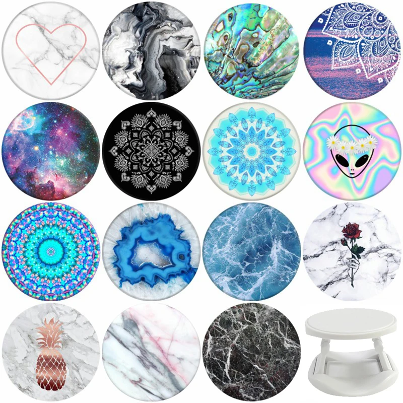 Круглый мраморный держатель для телефона попсокет карманная розетка Gasbag