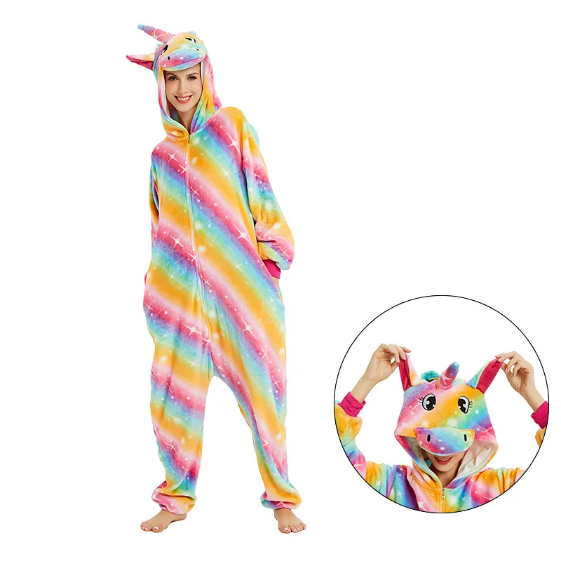 Зимняя Пижама для женщин и мужчин пижама взрослого мультяшного кролика