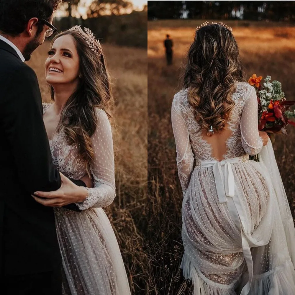 Boho пляжные богемные Свадебные платья 2020 женские размера плюс для