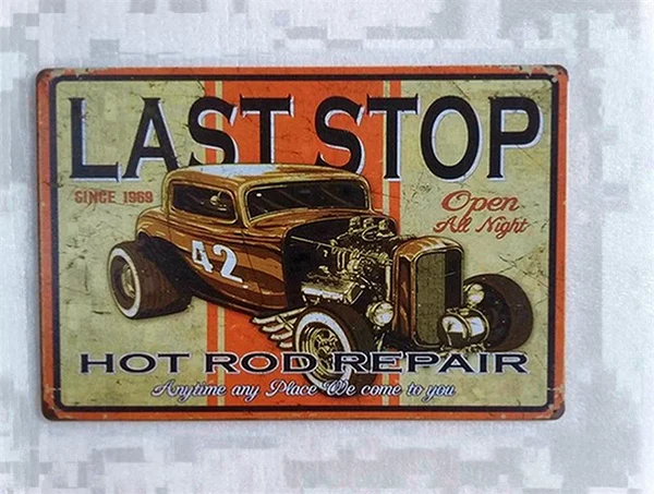 

LAST STOP! Vintage Metal Signs Tin Plate Sign Bar Garage Home Mural Decoration Art Wall Poster 30*20cm