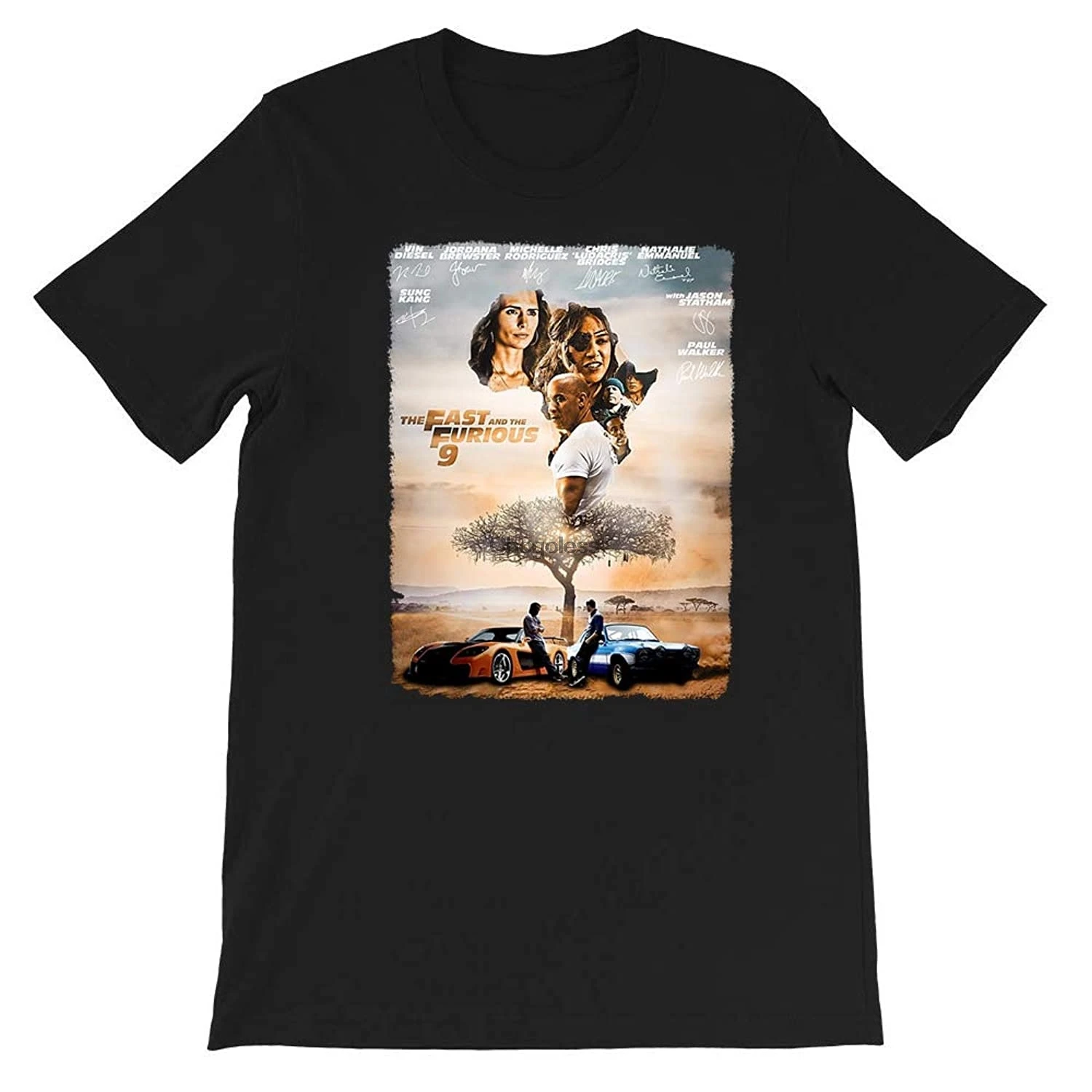 

PERIPATETIC Fast &amp Furious 9 Tree Movie Gift Fan All cast Signed Short-Sleeve Unisex T-Shirt