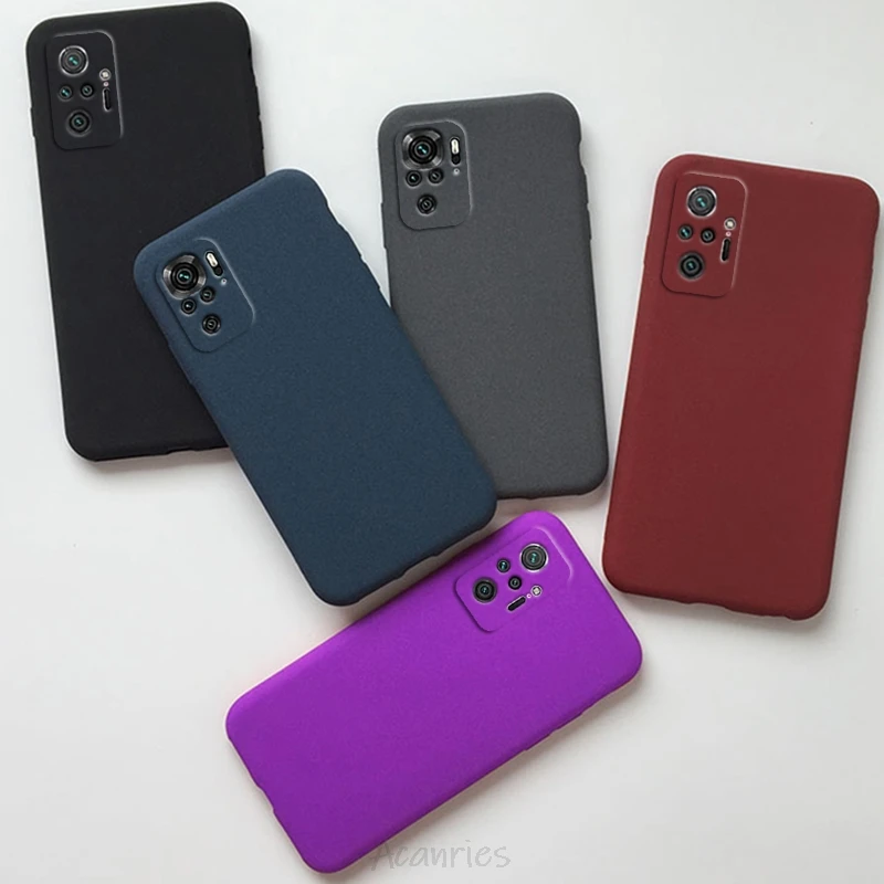 ultra thin sandstone matte phone case on for xiaomi redmi note 10 pro max 10s redmi note 10 5g soft tpu back covers coque capa free global shipping