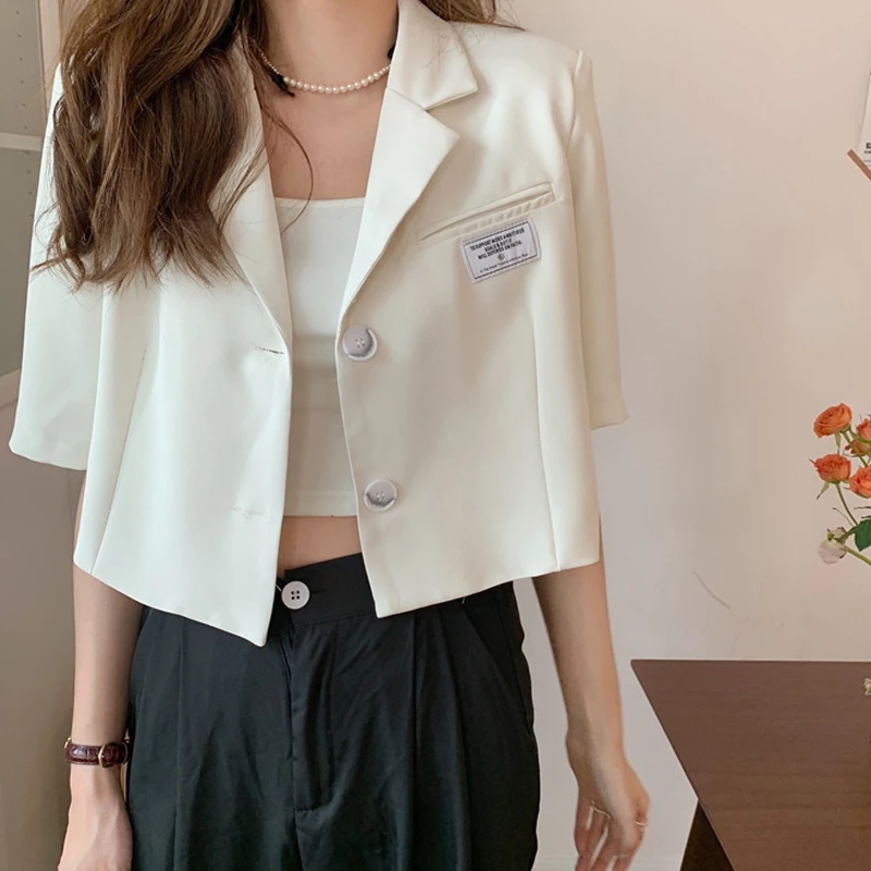 

Short-Sleeved Small Suit Jacket for Women Summer Thin 2021 New Internet Celebrity Fried Street Design Sense Small Short Suit