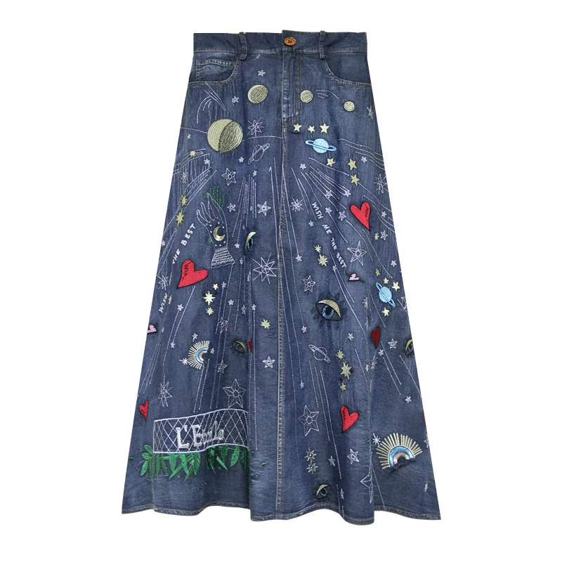 Весна 2020 новая Универсальная модная юбка джинсовая ткань повседневный стиль