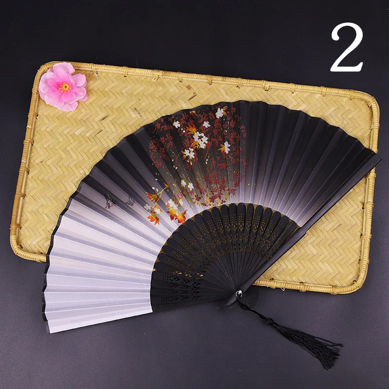 

New Bamboo Antique Folding Fan Chinese Style Silk Fan Summer Female Dance Fan Portable Fan Hand Fan Durable Household