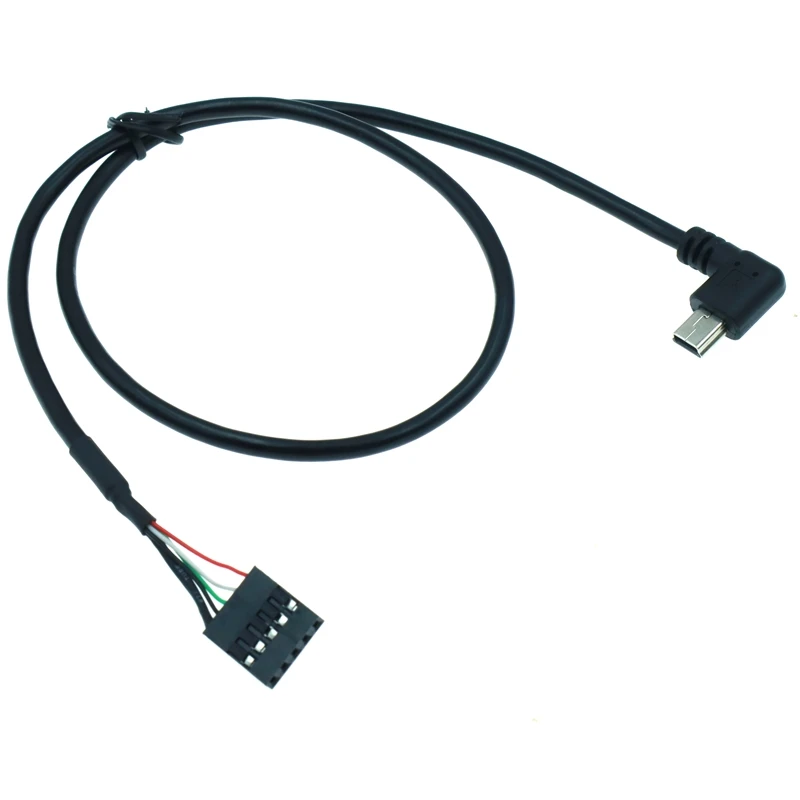 Лучшая цена 90 градусов колено Mini USB штекер-гнездо к DuPont 5-контактный гнездовой