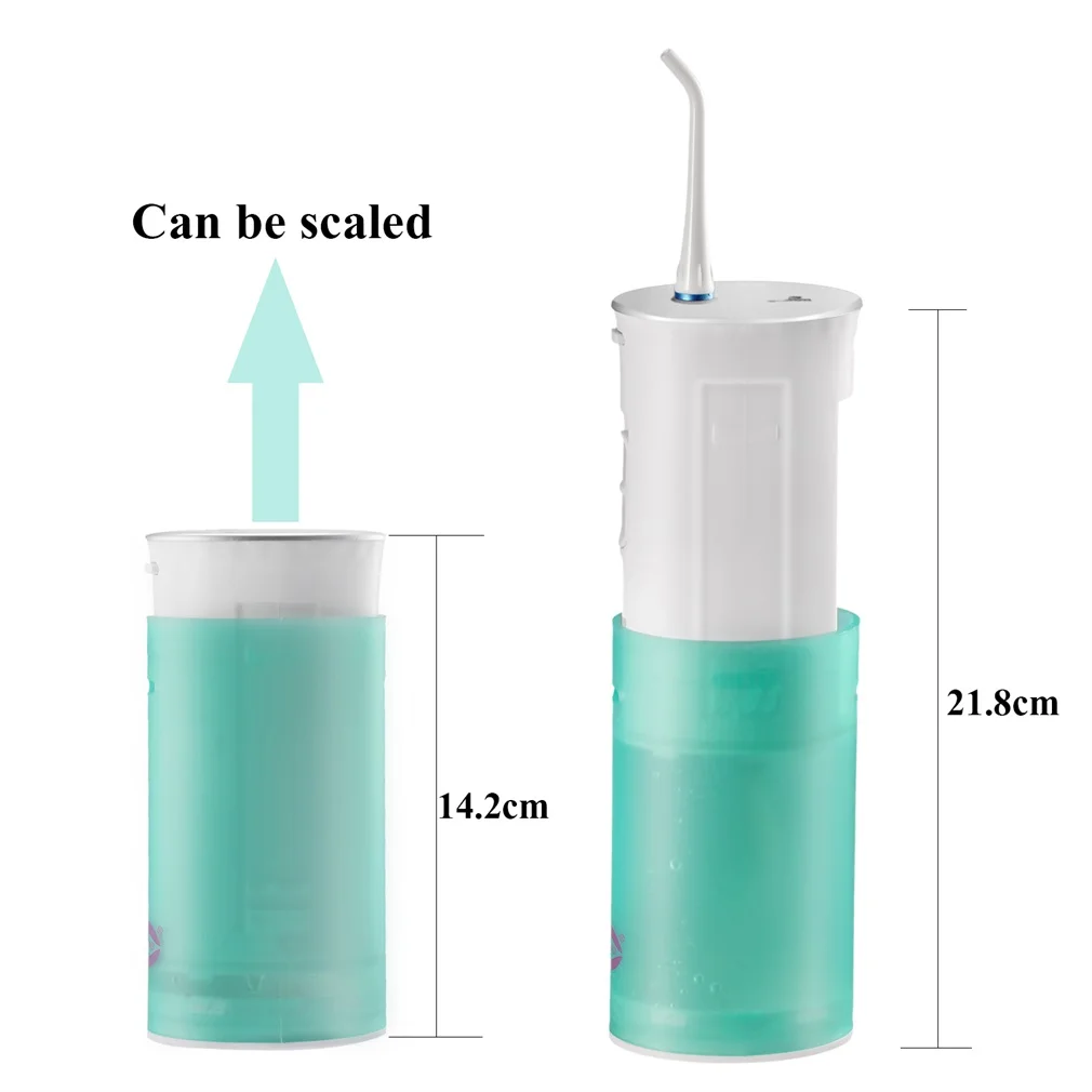 

Portable Comfortable Dental Water Flosser Battery Operated with Collapsible Design Oral Electric Irrigator for Travel