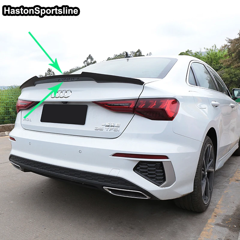 

2021UP A3 S3 Sline Sedan Modified M4 Style Carbon Fiber Rear Trunk Luggage Compartment Spoiler Car Wing for Audi A3