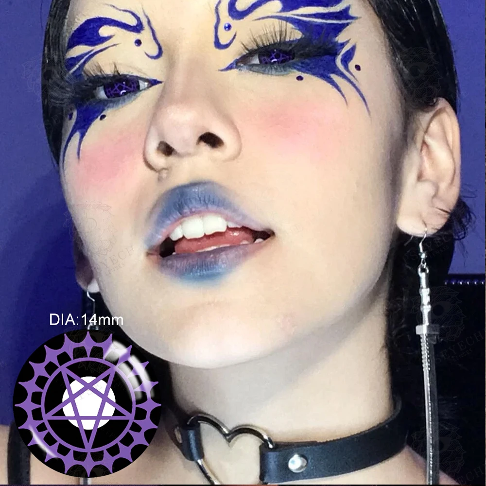 Violet Contact Lenses Purple Sasuke Sharingan Contacts Anime Cosplay Ciel'S Contract Eyes Lens Halloween | Красота и здоровье