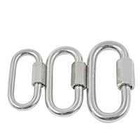dwz 5 pcs carabiner hook 304 stainless steel oval screwlock quick link lock ring hook chain rope connector buckle locked hook