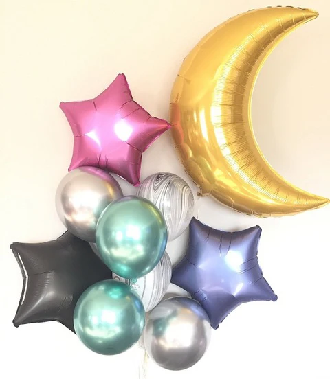 1 комплект 36 дюймов серебряное Золотое розовое Луна Фольга воздушные шары на день