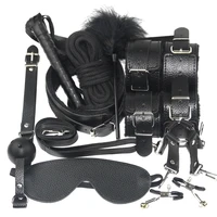 10 pcsset sex products erotic toys for adults bdsm sex bondage set handcuffs nipple clamps gag whip rope sex toys for couples