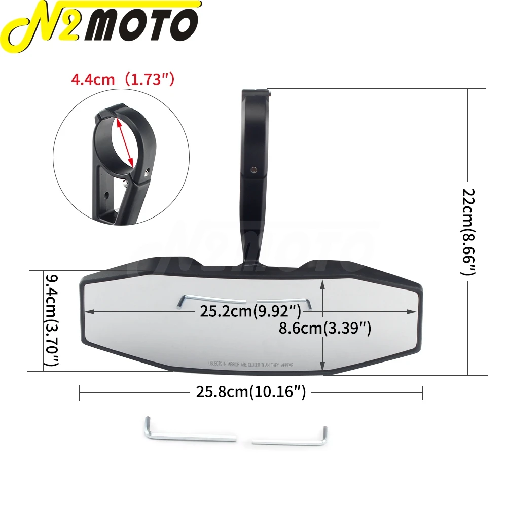 

1.75" UTV Rear View Center Mirror For Polaris Ranger RZR/S 570 800 900 1000 XP1000 Yamaha YXZ1000R Honda Pioneer 1000 Arctic Cat