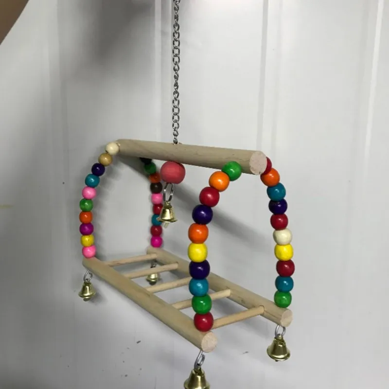 Подвесной мост подвесная лестница игрушка для попугаев разноцветная деревянная