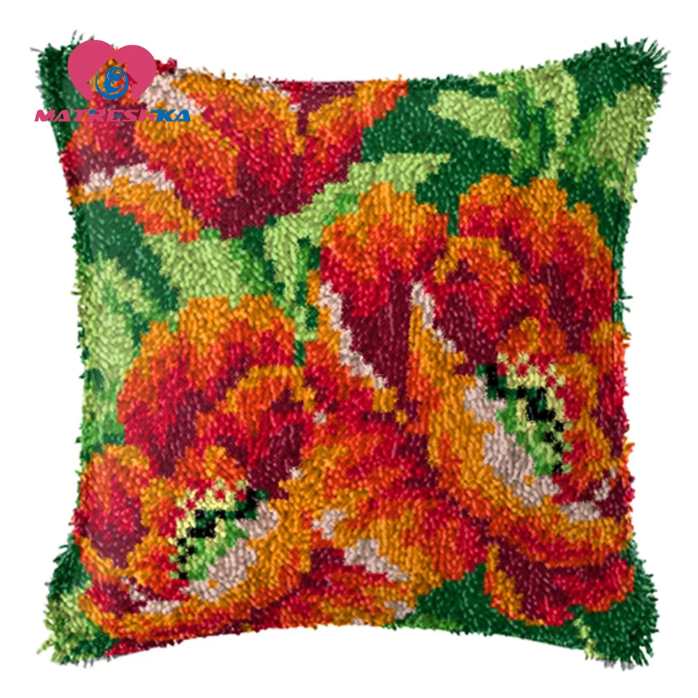 Цветы ковер вышивка подушка для вышивки крестиком сделай сам коврики защелка