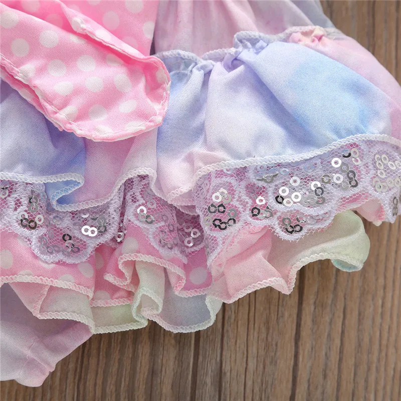 Bunvel/летние комбинезоны для маленьких девочек Одежда Боди с кружевными блестками