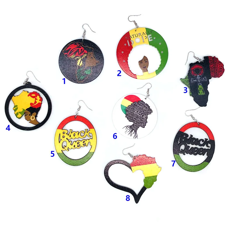 Бесплатная Доставка! Африканские деревянные серьги Rasta по оптовой цене |