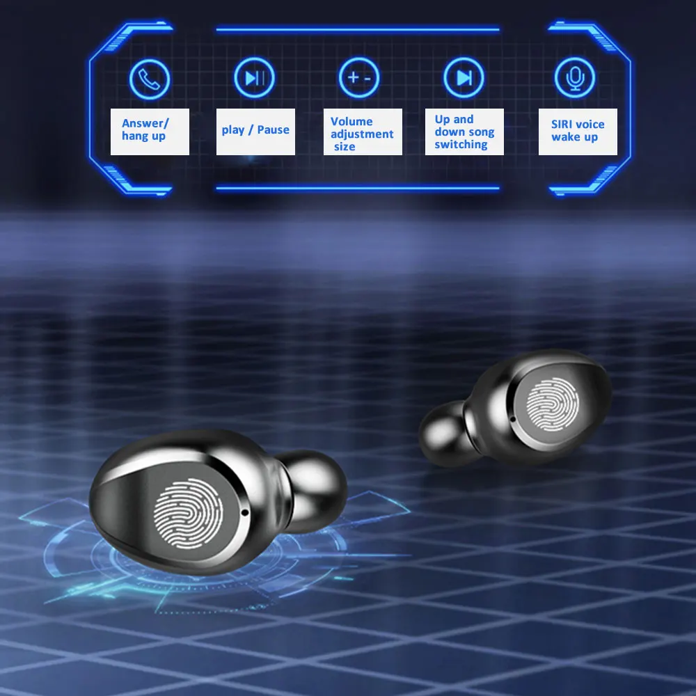 F9 TWS 5,0, Bluetooth наушники, беспроводные наушники, спортивные наушники, свободные руки, водонепроницаемые наушники с 2000 мАч, Дополнительный внешний аккумулятор для IPhone