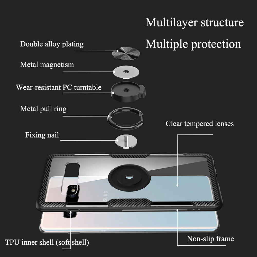 Clear Magnetic Car Holder Phone Case For SamSung Galaxy Note10 9 Plus S10 Lite S9 Cover |